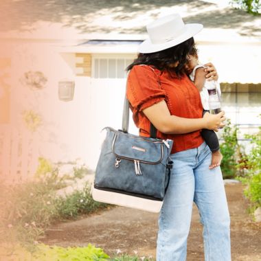 Petunia Pickle Bottom&reg; Pivot Diaper Backpack in Indigo. View a larger version of this product image.