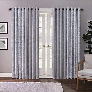 Design Solutions Quinn 84-Inch Grommet 100% Blackout Window Curtain Panel in Grey (Single). View a larger version of this product image.