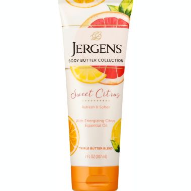 Jergens&reg; 7 oz. Sweet Citrus Butter Hand and Butter Body Lotion. View a larger version of this product image.