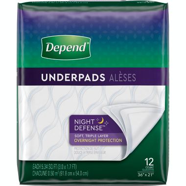 Depend&reg; 12-Count Night Defense Underpads. View a larger version of this product image.