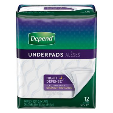 Depend&reg; 12-Count Night Defense Underpads. View a larger version of this product image.
