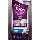 Alternate image 3 for Poise&reg; Active Collection&trade; 18-Count Ultra Thin Incontinence Pads with Wings