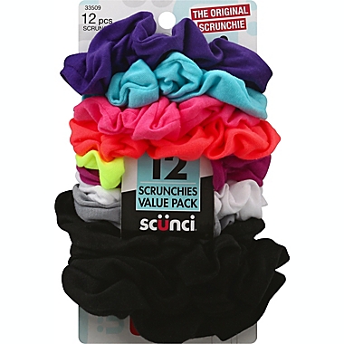 Scunci&reg; 12-Pack Large Neon Hair Scrunchies. View a larger version of this product image.