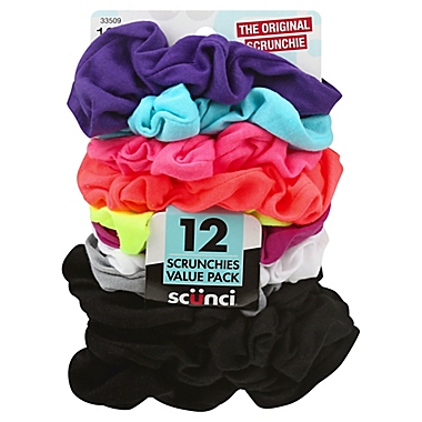 Scunci&reg; 12-Pack Large Neon Hair Scrunchies. View a larger version of this product image.