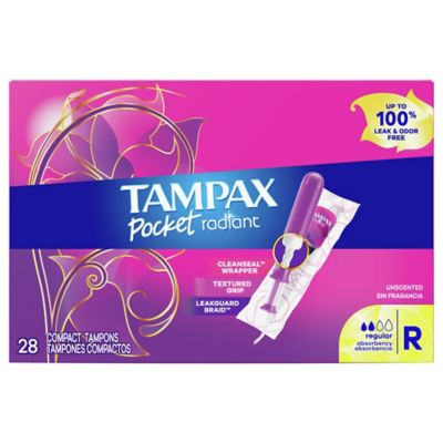 Tampax Radiant Pocket 28-Count Regular Absorbency Tampons