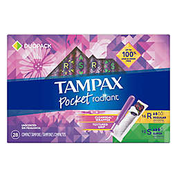 Tampax Radiant Pocket Compact 28-Count Regular/Super Multipack Tampons