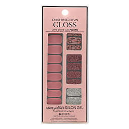 Dashing Diva 34-Count GLOSS Gel Nail Strips in Rose Sparkle