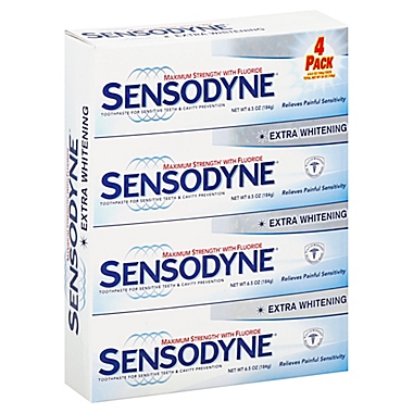 Sensodyne&reg; Maximum Strength Extra Whitening 4-Count 6.5 oz. Toothpaste. View a larger version of this product image.