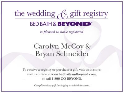 bed and bath bridal registry