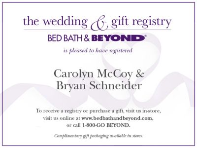 Registry Announcement Cards Bed Bath Beyond